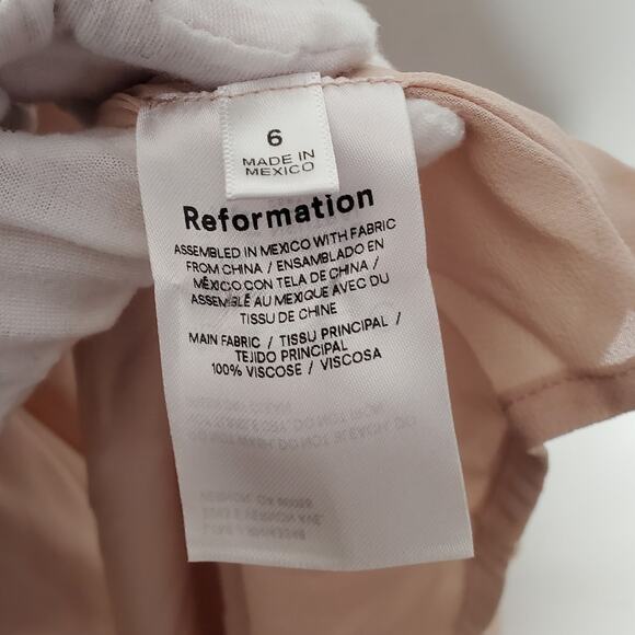 Reformation Andee Halter Open Back Maxi Dress Champagne Blush Cream Size 6 New - Picture 11 of 13